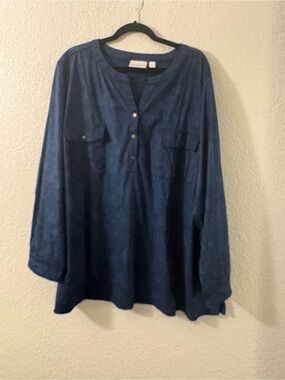 Belle Boho by Kim Gravel Blue Top, 5X